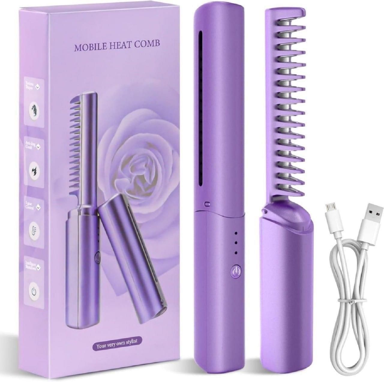 ✨ Portable Hair Straightener Comb – Instant Smooth Hair Anywhere