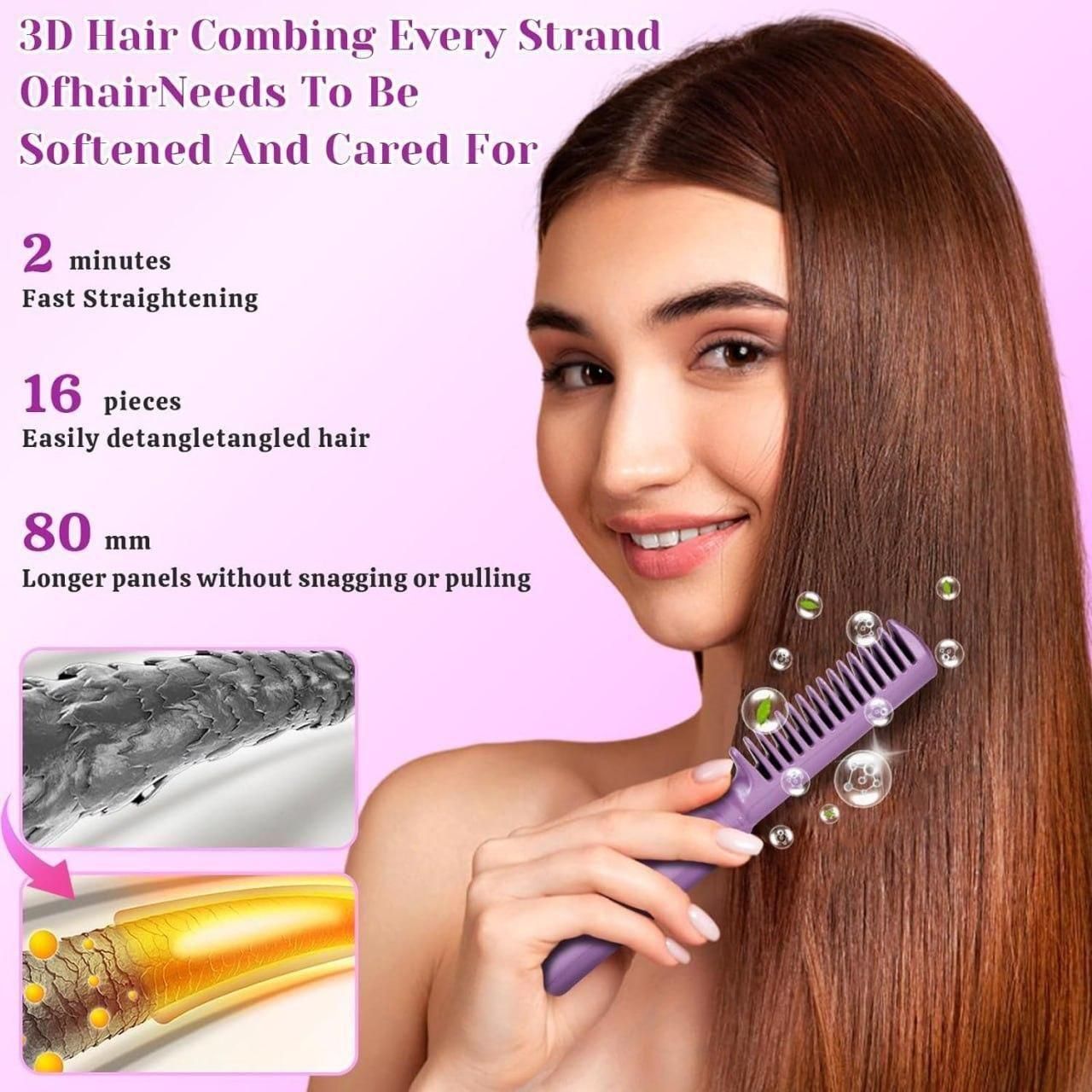 ✨ Portable Hair Straightener Comb – Instant Smooth Hair Anywhere