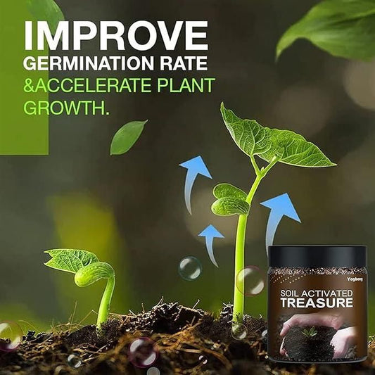 Soil Activated Treasure Plant Growth Booster | Improves Soil Quality & Root Support | Suitable for Indoor & Outdoor Plants | for Pots, Gardens & Home Plants | Easy to Use 200g (pack of 2)