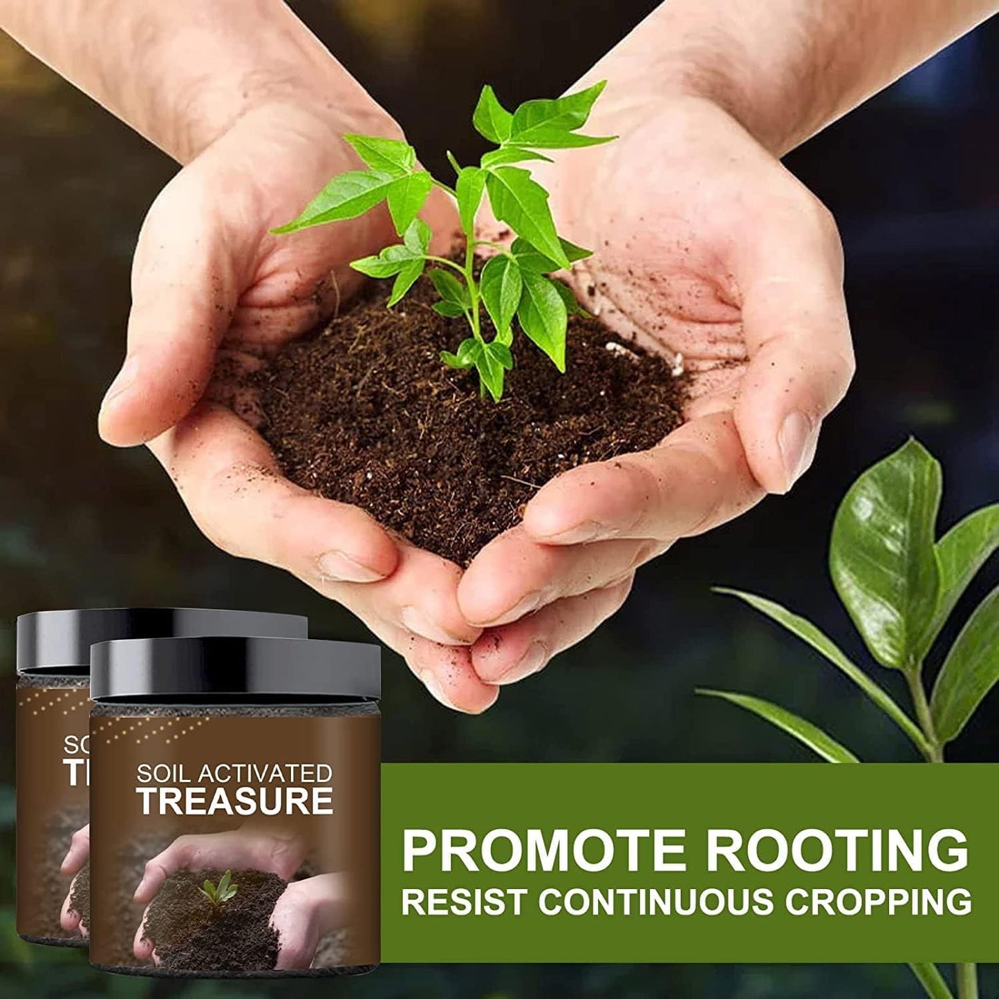 Soil Activated Treasure Plant Growth Booster | Improves Soil Quality & Root Support | Suitable for Indoor & Outdoor Plants | for Pots, Gardens & Home Plants | Easy to Use 200g (pack of 2)